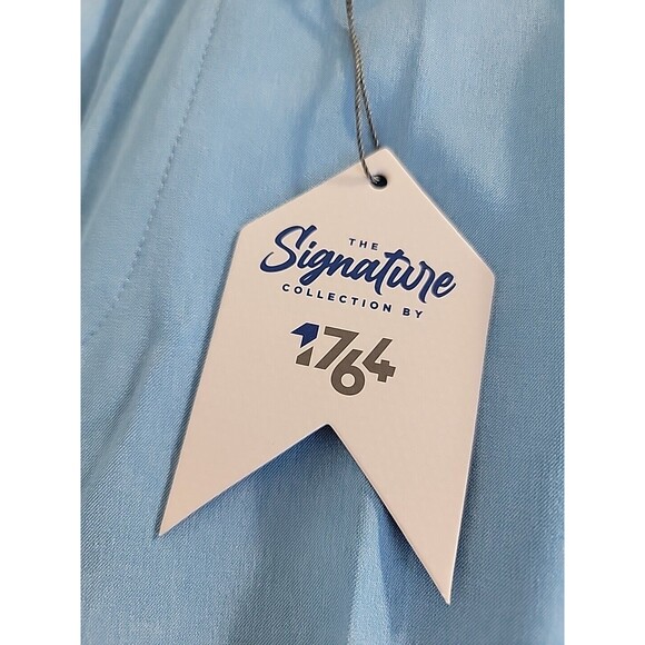 1764 Golf Pants Mens 32x32 Blue Flat Front Performance Stretch Casual Logo NEW - Picture 2 of 13